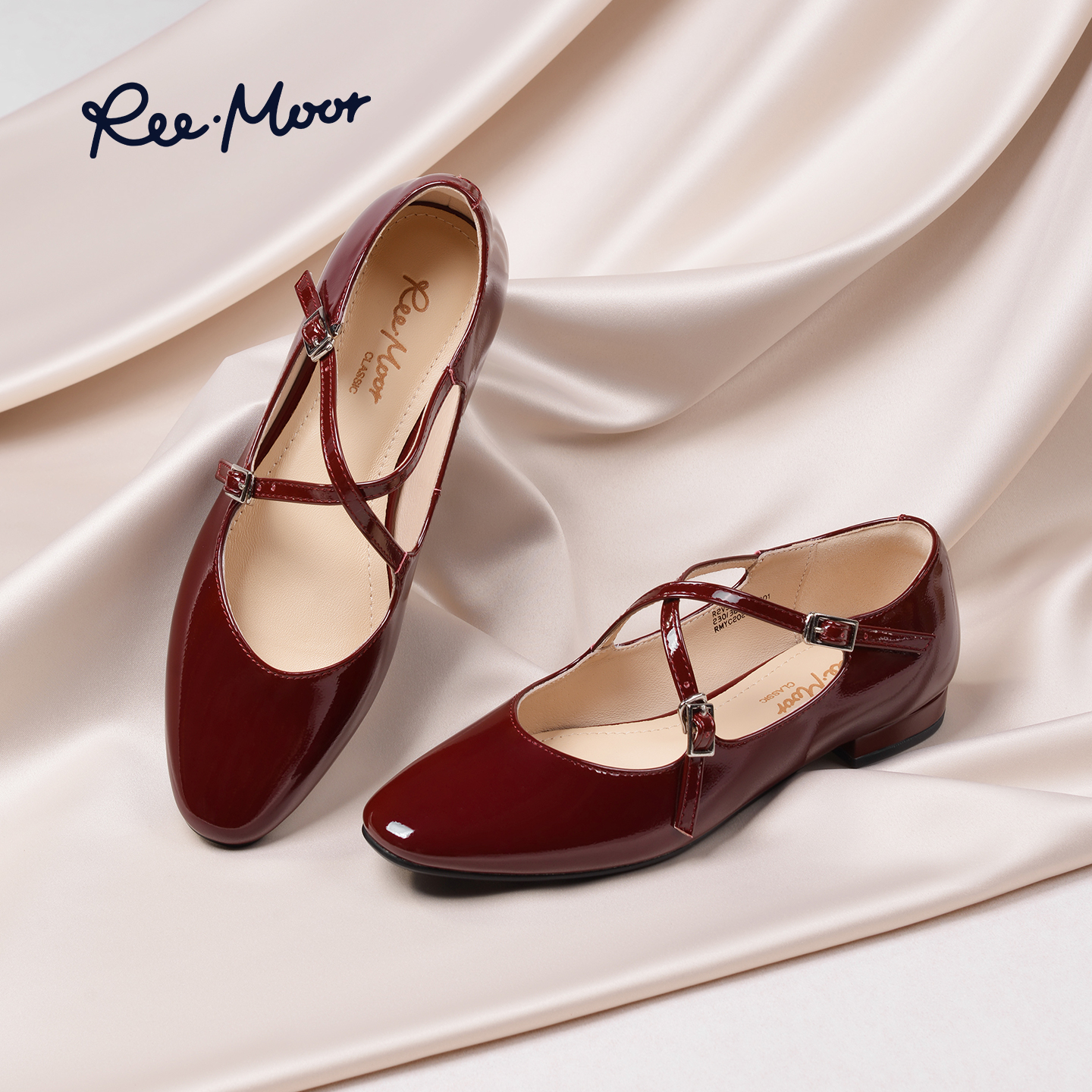 REEMOOR法式交叉带玛丽珍鞋