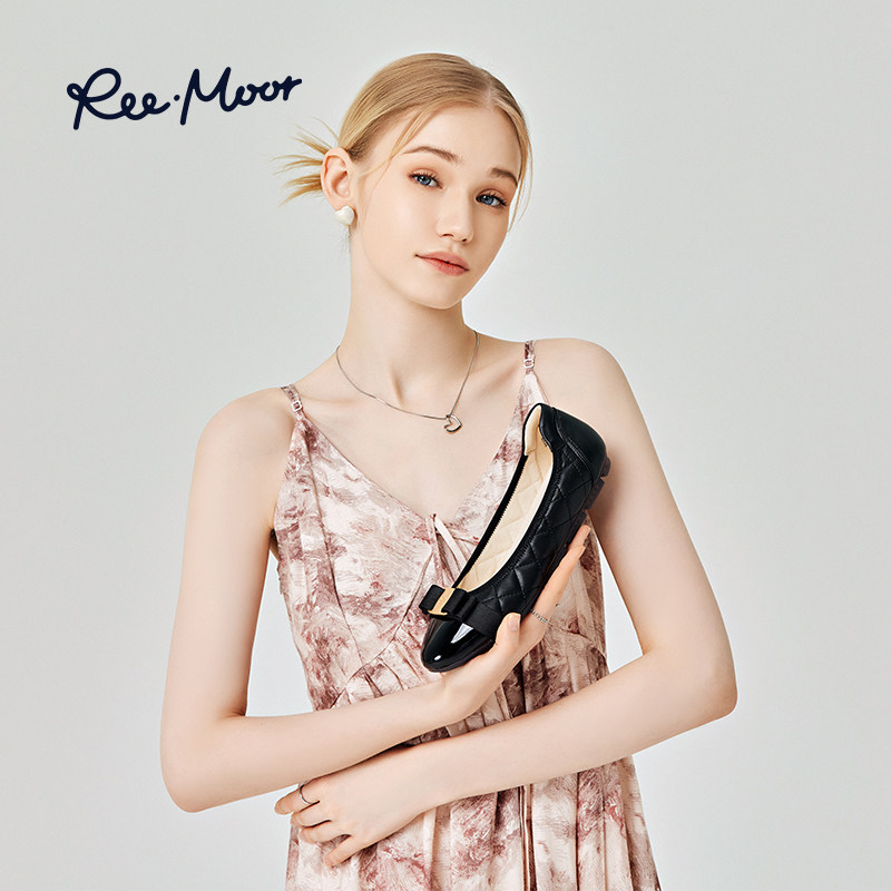 睿慕秋新款小香风浅口平底单鞋