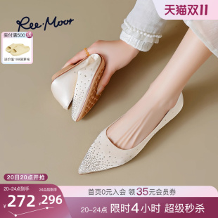 粗跟舒适通勤增高显瘦跟女 尖头浅口单鞋 REEMOOR睿慕2025秋季 新款