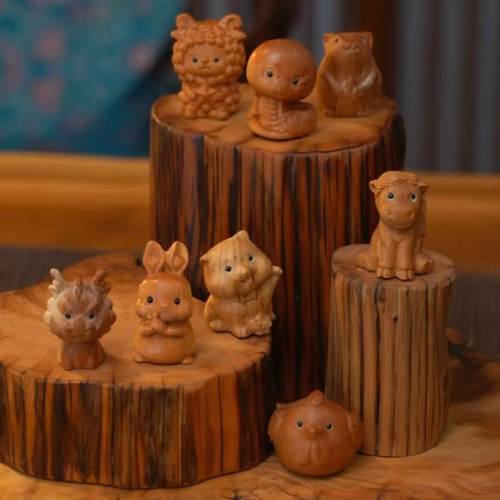 三言香堂 | 十二生肖摆件崖柏摆件香天然香薰香料