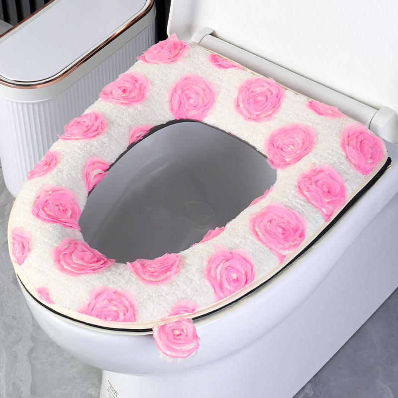 马桶垫子冬季加厚保暖羊羔绒防水家用坐便器坐垫套玫瑰花马桶圈套,家庭/个人清洁工具,马桶套/马桶座圈,淘宝优惠券,粉丝福利购,淘宝优惠卷
