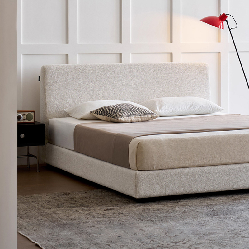 全棉布艺床复古风双人床