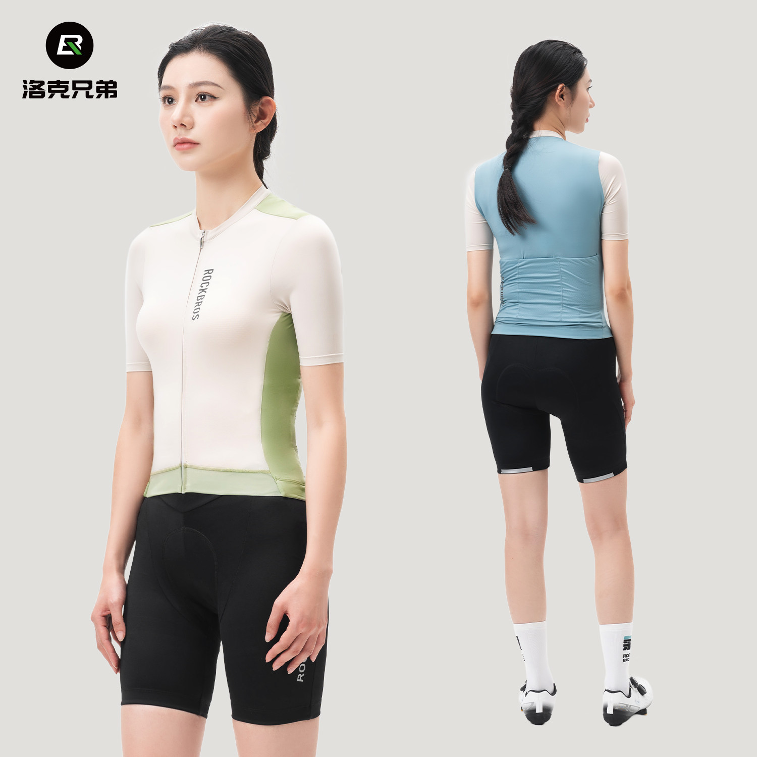 洛克兄弟夏季女款骑行服套装公路自行车短袖短裤运动透气衣服装备,自行车/骑行装备/零配件,专业骑行服,淘宝优惠券,粉丝福利购,淘宝优惠卷