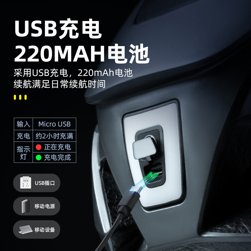 洛克兄弟头盔尾灯自行车灯夜骑警示灯USB充电T高亮防水骑行装备