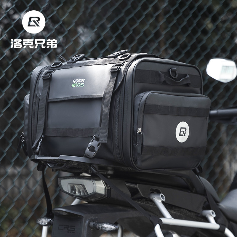 洛克兄弟摩托车后座包通勤摩旅旅行驼包斜跨通用尾包骑士装备男女