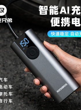 洛克兄弟车载充气泵无线便携式电动打气筒高压自行车电动车汽车用