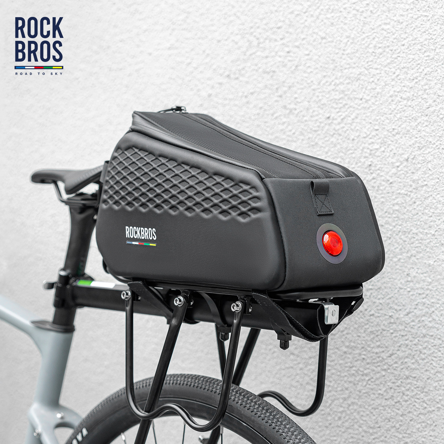 洛克兄弟天路系列自行车包后货架包密码锁尾灯山地公路驮包骑行