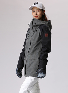 RUNNING RIVER奔流户外单双板防风女式拼色滑雪服上衣N7433