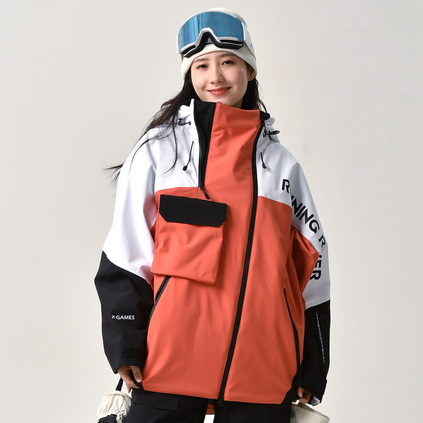 防风女士短款拼接保暖单板