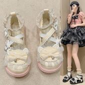 学院风厚底增高日式 lolita鞋 子可爱软妹甜美日系jk女鞋 小皮