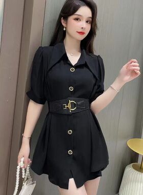 大码女装洋气收腰显瘦衬衫女2026夏季新款宽松百搭遮肉减龄衬衣女