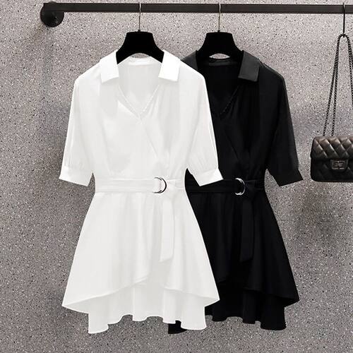 大码女装洋气收腰显瘦衬衫女2026新款春季胖妹妹遮肉百搭减龄衬衣