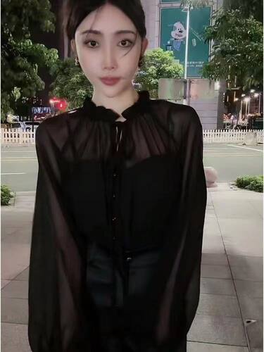 小众气质氛围感V领系带收腰衬衫女夏季女装高档衬衣洋气薄款上衣