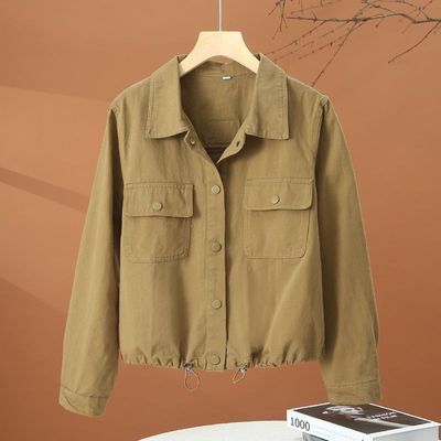 长袖衬衫外套女秋季2025新款夹克外衣小个子休闲收腰短款女士上衣