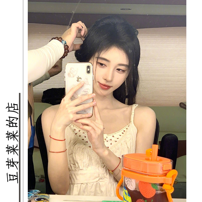 v领碎花吊带背心纯欲风打底