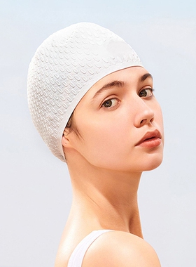 MEMORYBABY泡泡防水硅胶泳帽女士长发专用加大款不勒头泳帽水滴帽