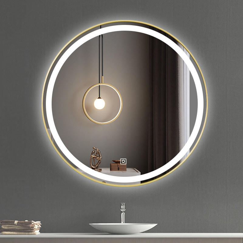 圆形浴室镜智能带灯卫生间镜子挂墙洗手台卫浴镜防雾化妆镜厕所