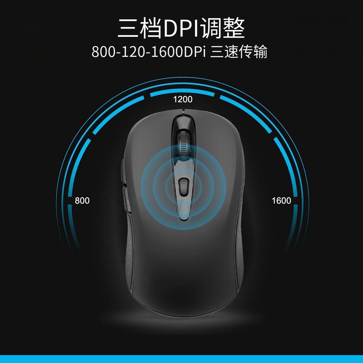 无线节能鼠标2.4g连接适用于笔记本台式机家用商务办公便携电池款