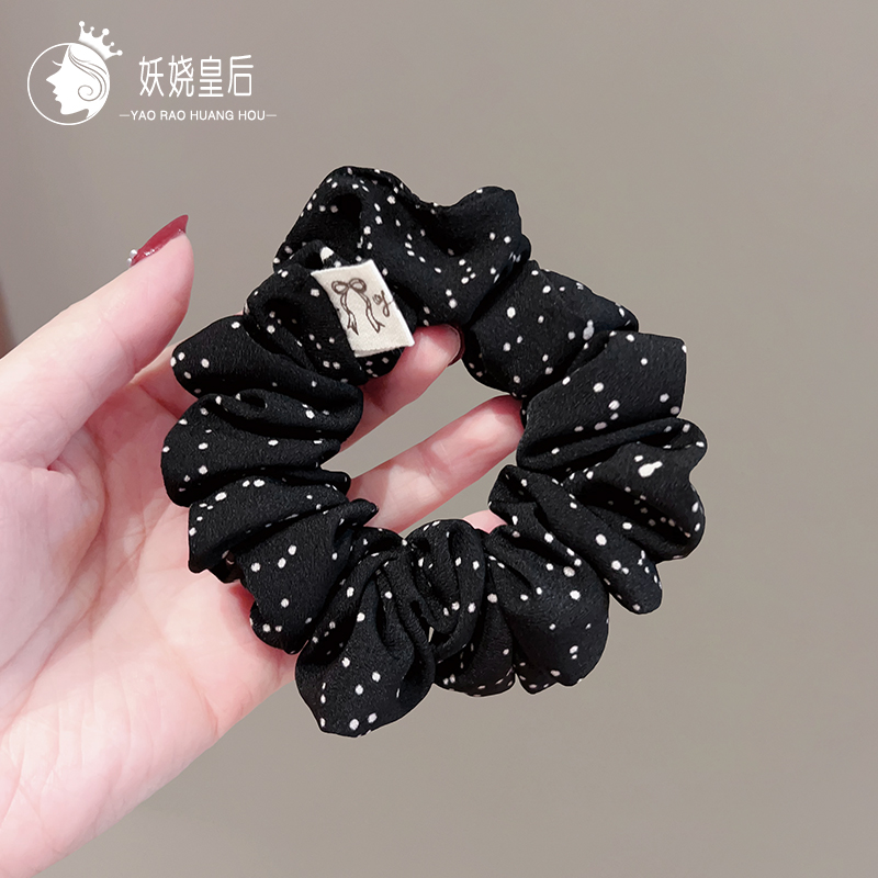 新款法式细波点大肠圈发饰