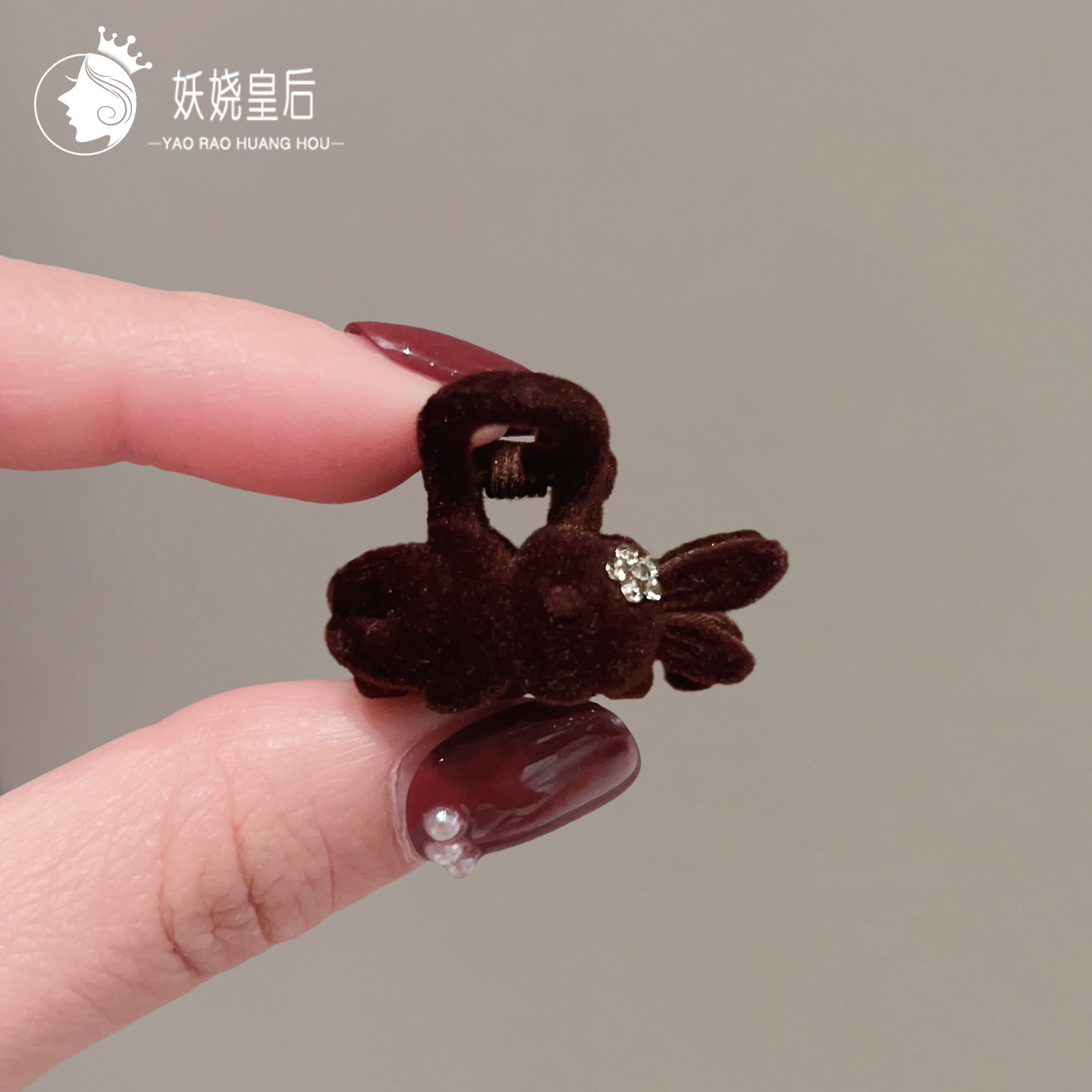 2026新款可爱卡通丝绒兔子抓夹小号精致侧边公主头顶夹碎发鲨鱼夹