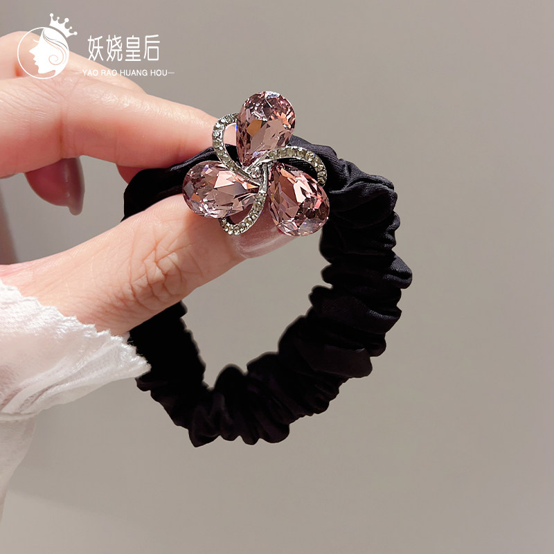 水钻头绳扎马尾皮筋2024新款气质大肠发圈高级感扎丸子头饰发绳女