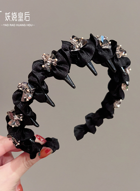 发箍女2025新款波浪压发头箍秋冬高级感轻奢水晶气质发卡带齿头饰