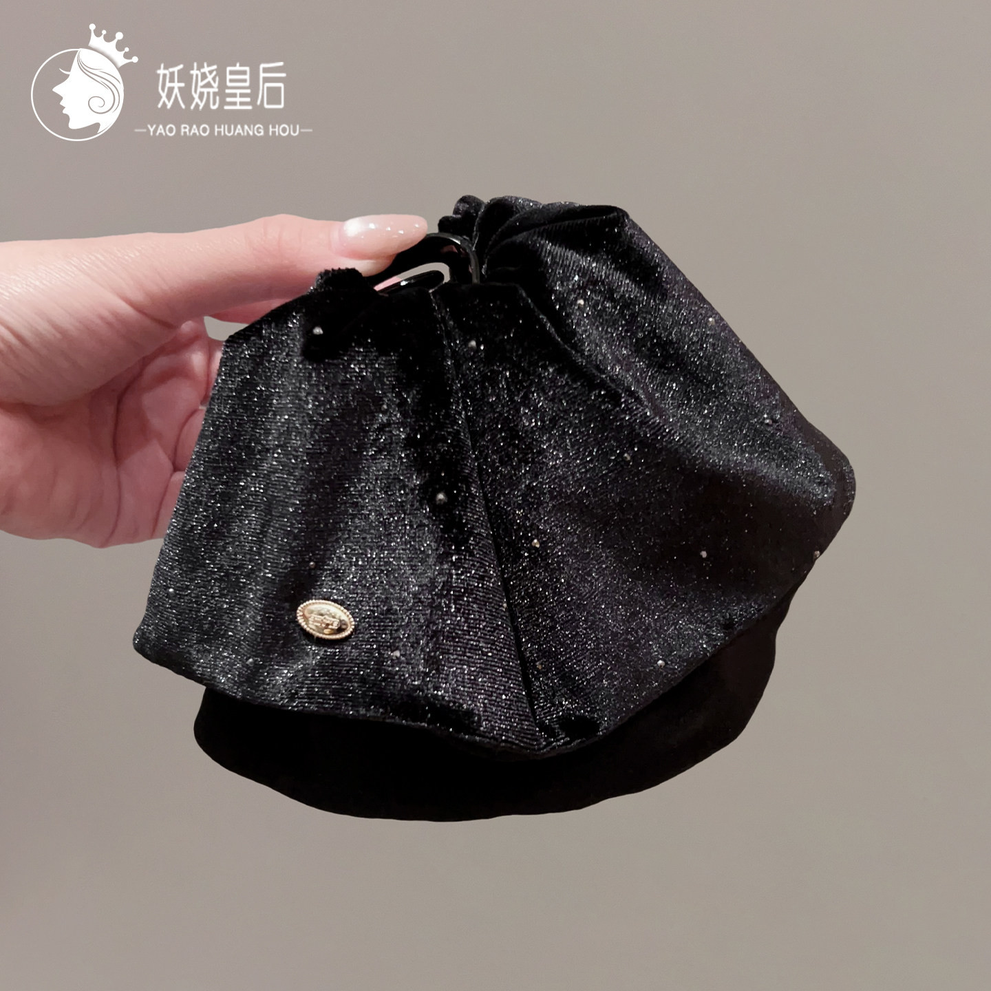 韩国发饰2025秋冬丝绒满天星马尾夹气质温柔蝴蝶结裙摆后脑勺抓夹,饰品/流行首饰/时尚饰品新,发饰,淘宝优惠券,粉丝福利购,淘宝优惠卷