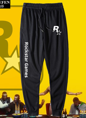 Rockstar Games游戏玩家周边R星休闲裤子小脚卫裤男束脚运动长裤
