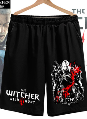 巫师3杰洛特希里The Witcher 3游戏周边速干短裤男士五分裤子中裤