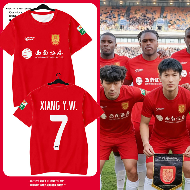 2026赛季重庆铜梁龙队服球员版足球衣服速干短袖T恤衫男女半袖体