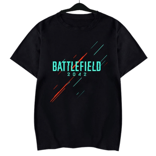 战地2042游戏射击游戏短袖T恤衫男女学生夏季休闲半袖纯棉上衣服