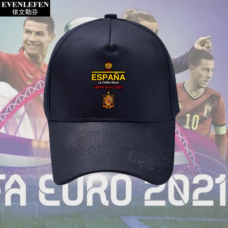 欧洲杯法国西班牙比利时葡萄牙意大利足球鸭舌帽子男女休闲棒球帽