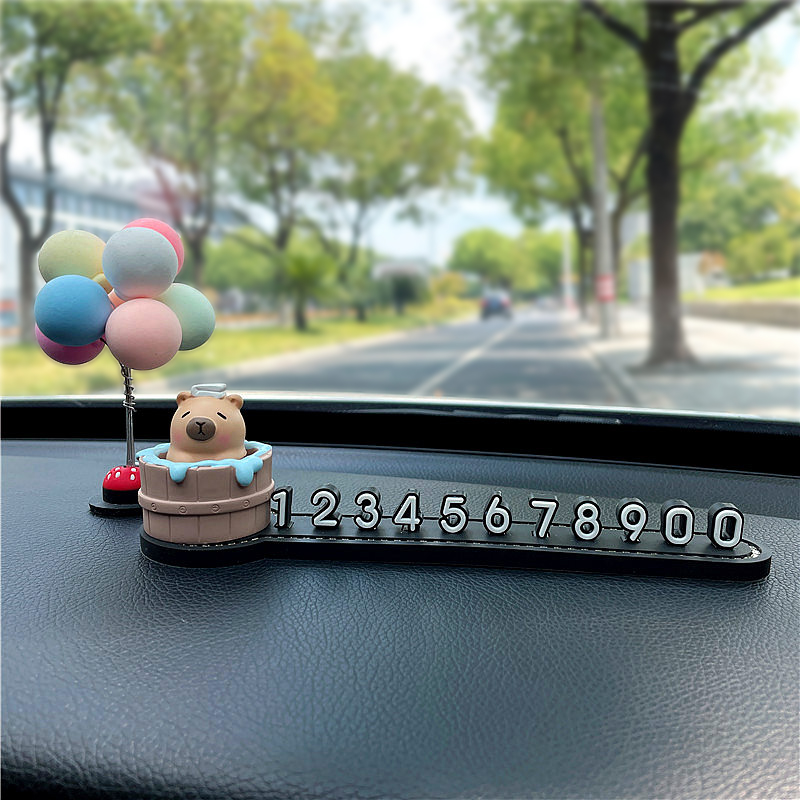 卡通小熊汽车停车号码牌