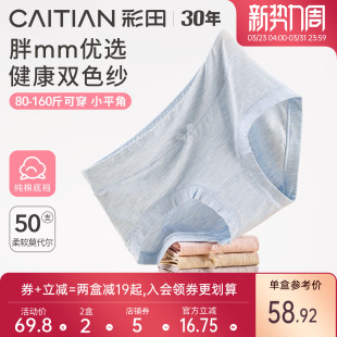 透气中高腰纯棉全棉裆小平角女士内裤 彩田莫代尔内裤 女生胖mm大码