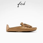 春季 真皮休闲平底鞋 新款 fed杏风铃语乐福鞋 女鞋 流苏单鞋 女款 YA201