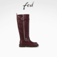 fed英伦风长筒靴春季 ZFA129 靴真皮骑士靴D1121 新款 女靴粗跟时装