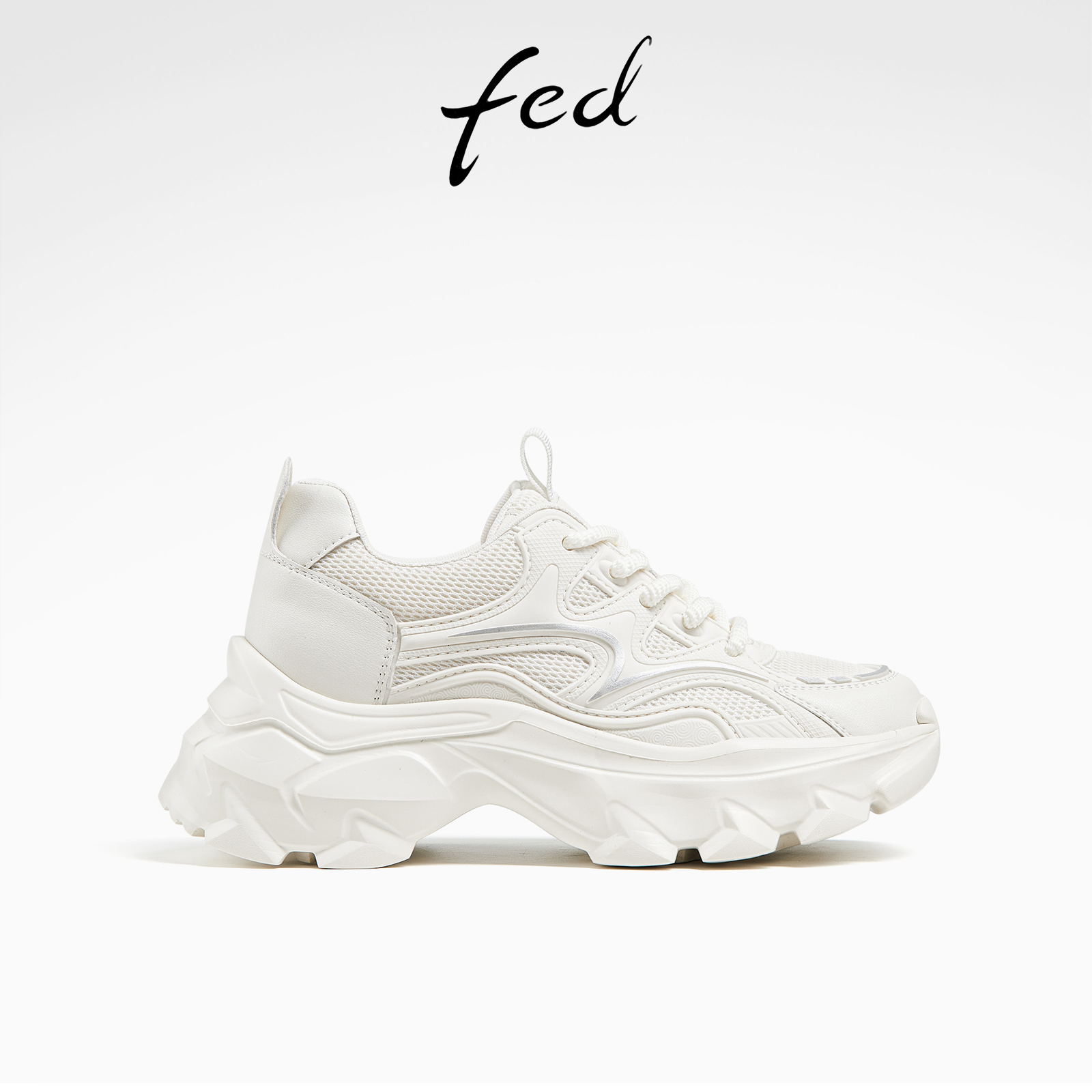 fed厚底增高鞋春季新款女鞋白色老爹鞋运动休闲鞋女D0129-ZCA310