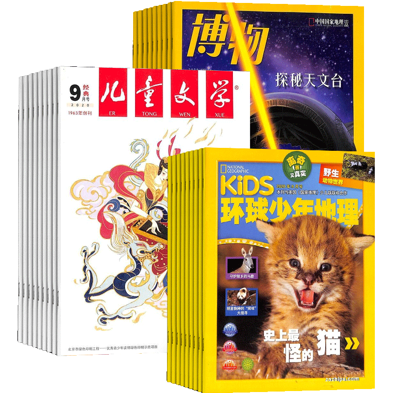 博物+儿童文学少年版+环球少年地理杂志组合 2026年9月起订1年共36期三套组合全年订阅 杂志铺