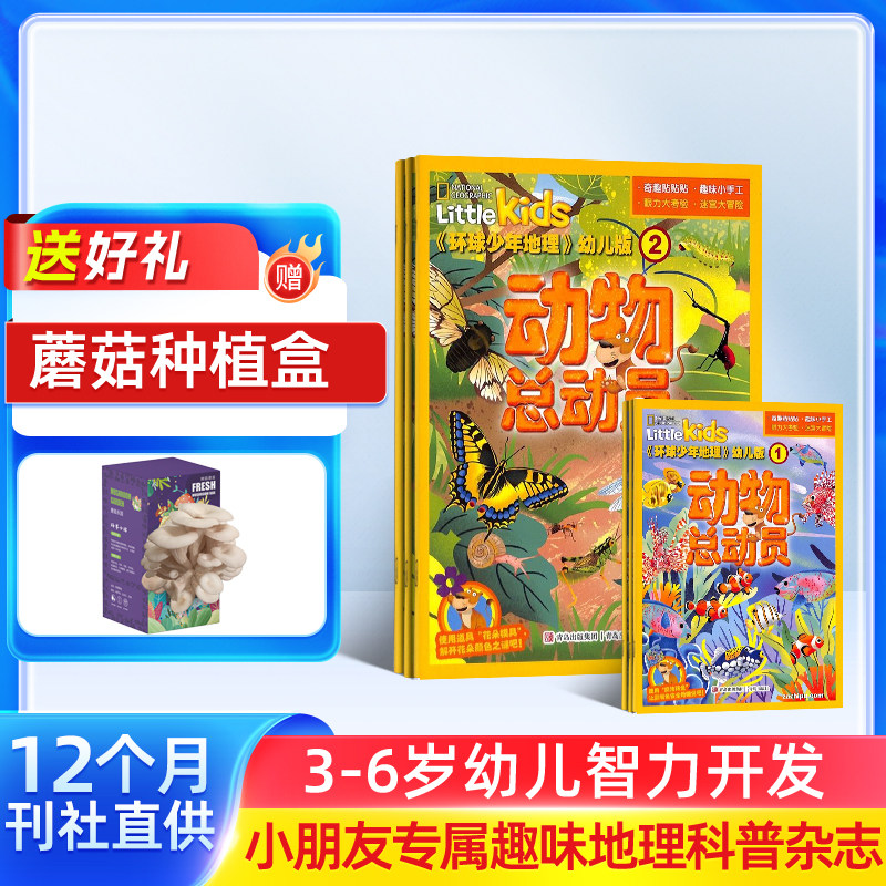 环球少年地理幼儿版杂志铺 2026年1月起订阅 共12期 3-6岁儿童自然科普百科探秘地理启蒙早教美国国家地理little kids