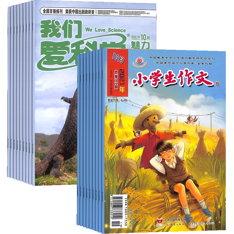 我们爱科学少年版+小学生作文高年级版杂志组合 2027年1月起订 1年共24期 杂志铺 6-12岁中小学课外阅读期刊杂志