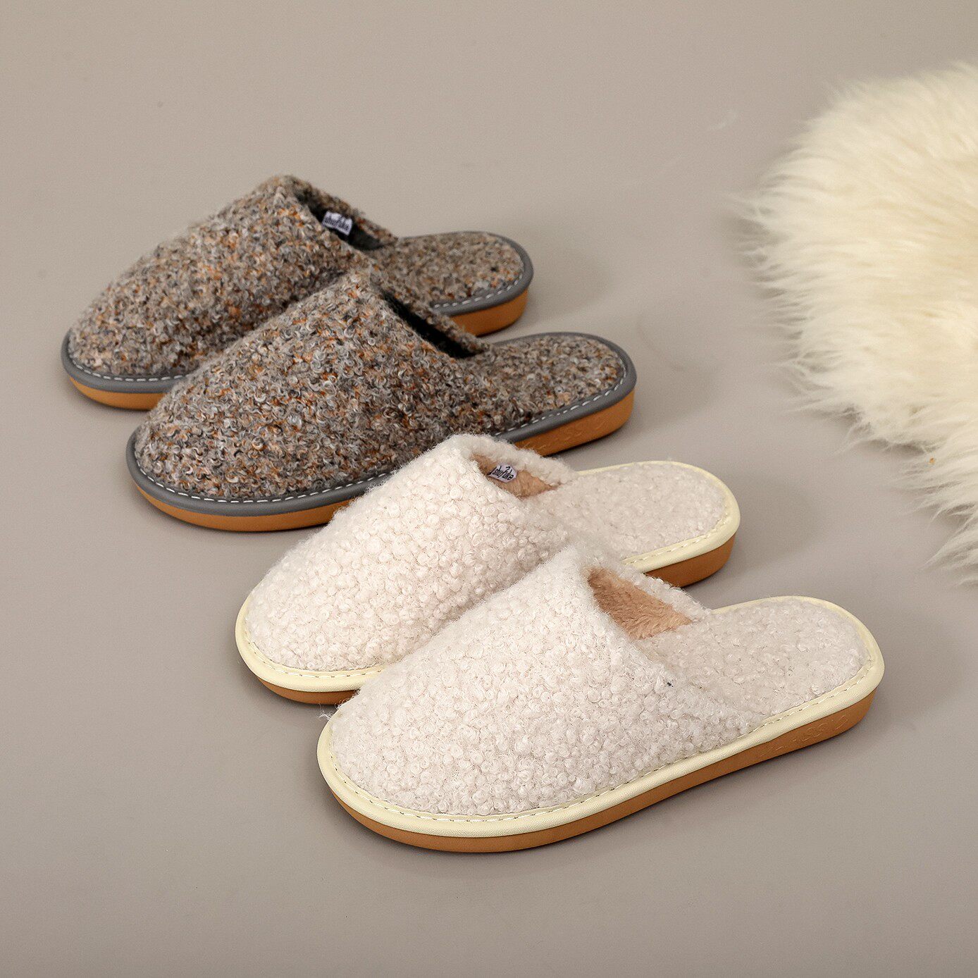 泰迪绒居家保暖拖鞋男女静音防滑家居家用软底舒服轻便冬季棉拖鞋,居家布艺,居家棉拖/棉鞋,淘宝优惠券,粉丝福利购,淘宝优惠卷