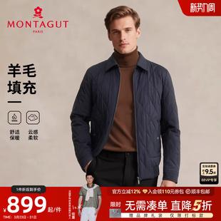 棉服老钱风25冬季 梦特娇男士 绗缝锁温 翻领夹克棉衣外套J 绵羊毛