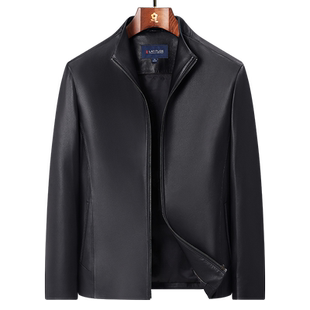 [臻选绵羊皮]梦特娇春季男士立领真皮皮衣夹克防风挺括外套百搭J
