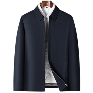 [垂顺挺括]梦特娇男士外套春秋款商务行政夹克翻领茄克防泼水