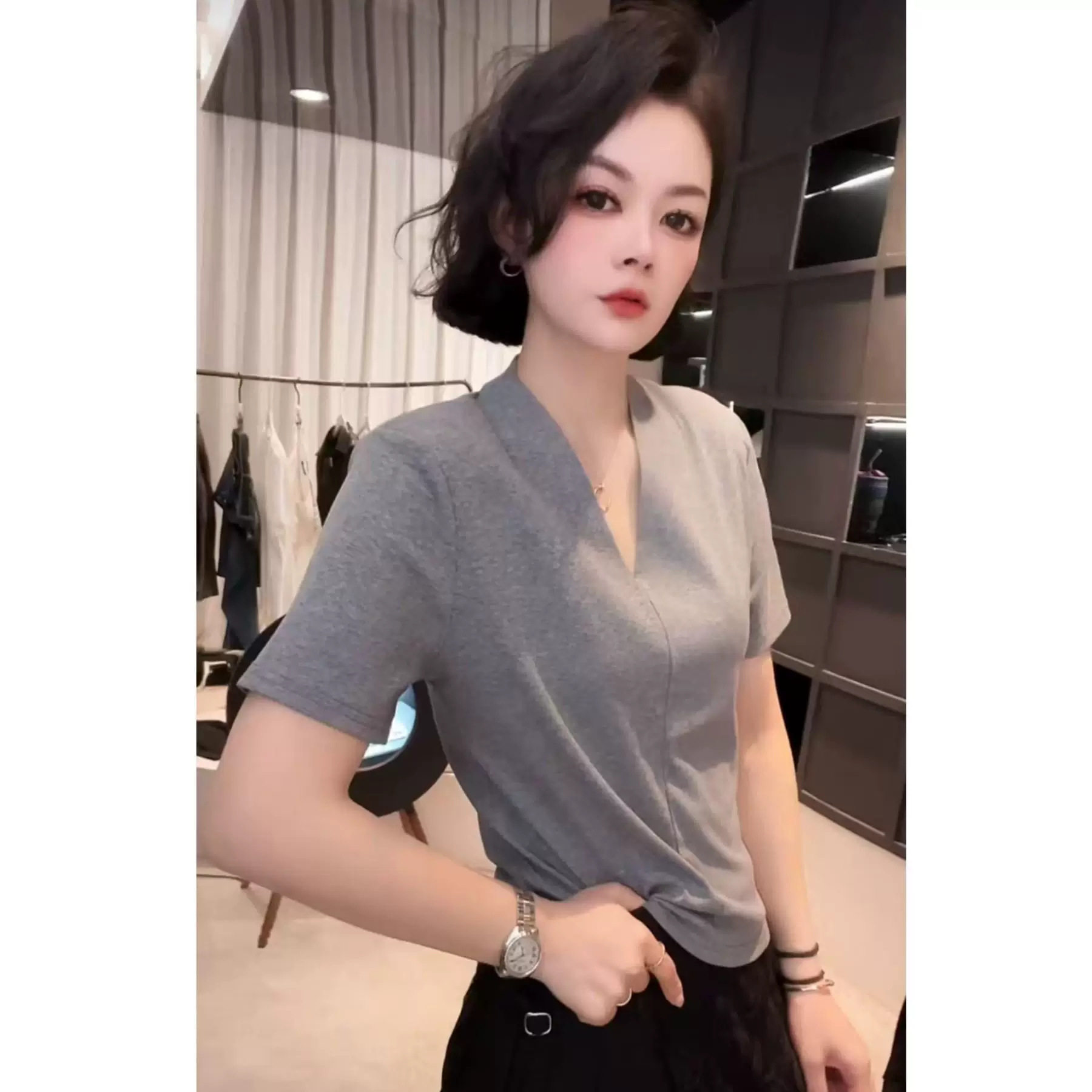 欧货设计感衣服春夏季2026心T恤