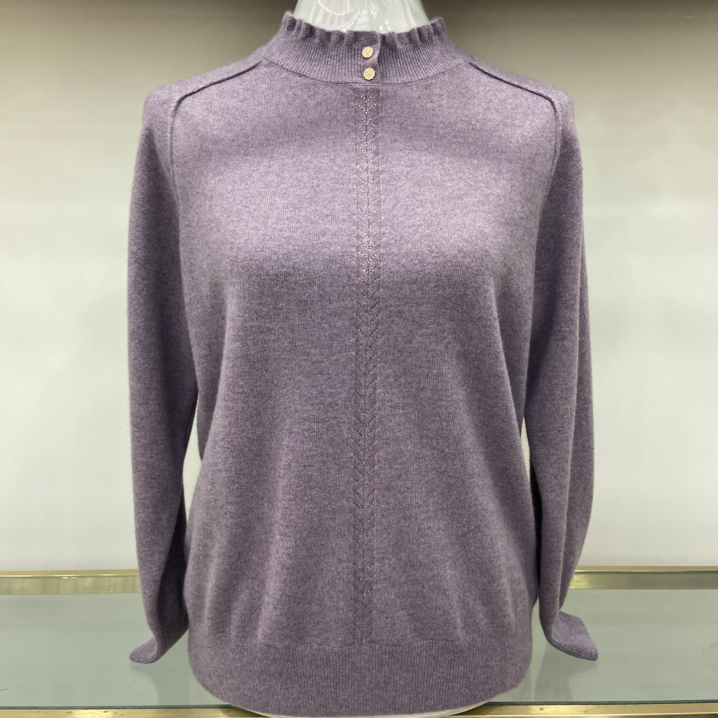 712高端软糯感羊绒毛衣针织羊毛衫女士时尚木耳半高领提花打底衫