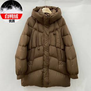 羽绒衫 951品牌90羽绒服加厚保暖冬装 女士外套休闲连帽宽松中长款