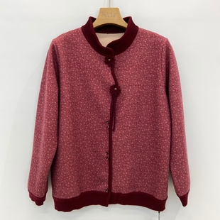 短外套 女民族风绣花洋气中老年羊毛衫 620秋冬装 妈妈羊绒针织开衫