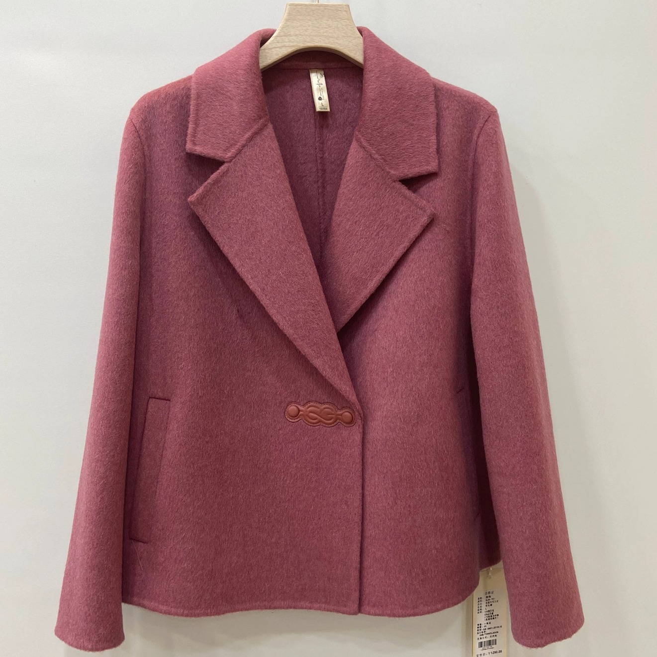 788高端双面羊绒大衣女士毛呢外套短秋冬气质中年妈妈装西装领厚