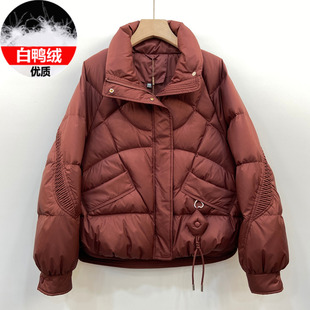860冬季保暖加厚白鸭绒羽绒服女时尚休闲小个子妈妈夹克羽绒外套